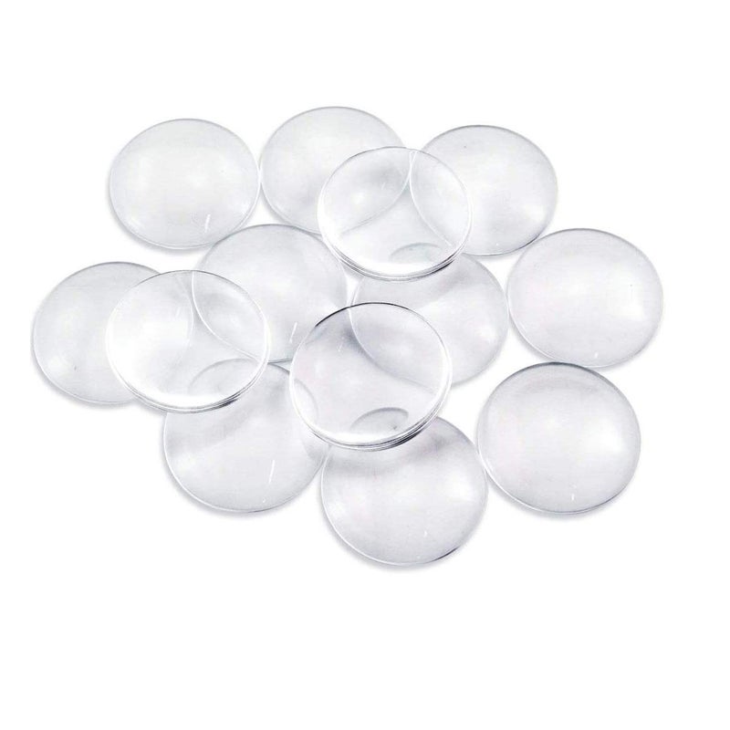 Faxco 30-Pieces Transparent Glass cabochons, Clear Glass Dome cabochon, Non-calibrated Round 1.57 inch/40mm for Photo Pendant Craft Jewelry Making - Image 1